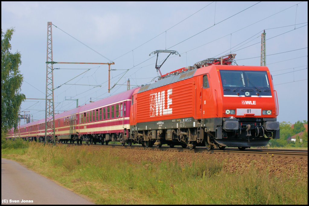 189 801-4 (WLE)  81  in Dedensen-Gmmer am 31.8.2012.