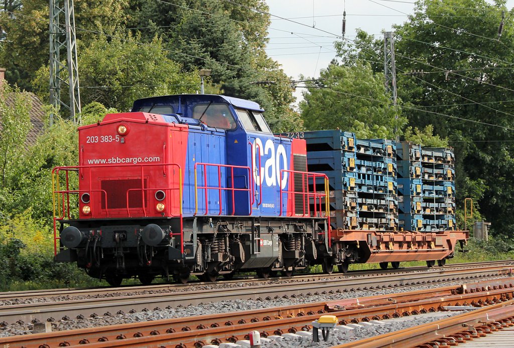 203 383-5 der SBB Cargo bei Brhl Vochem am 19.08.2011
