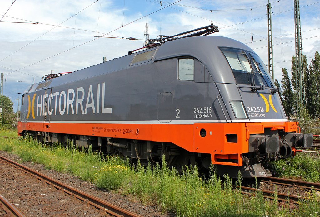 242.516 (182 516)  Ferdinand  der Hectorrail in Krefeld Hbf am 17.07.2011