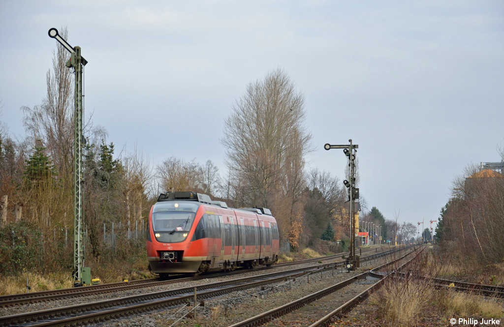 644 064-8 mit der RB 11411 (Kln Messe/Deutz - Kall) am 02.01.2013 in Derkum.