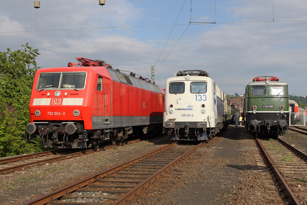 Die 752 004-2 , 139 133-3 und E50 091 im DB Museum Koblenz Ltzel am 02,06,12