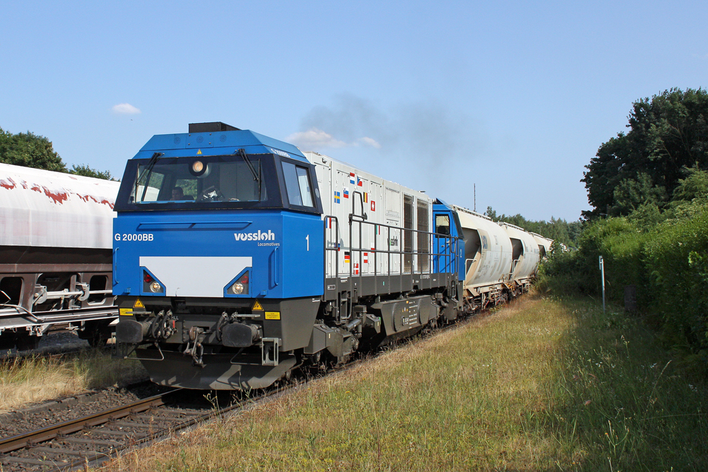 Die Erstzlok fr die NE 9 der Neusser Eisenbahn in Dornap-Hahnenfurt am 14,07,10