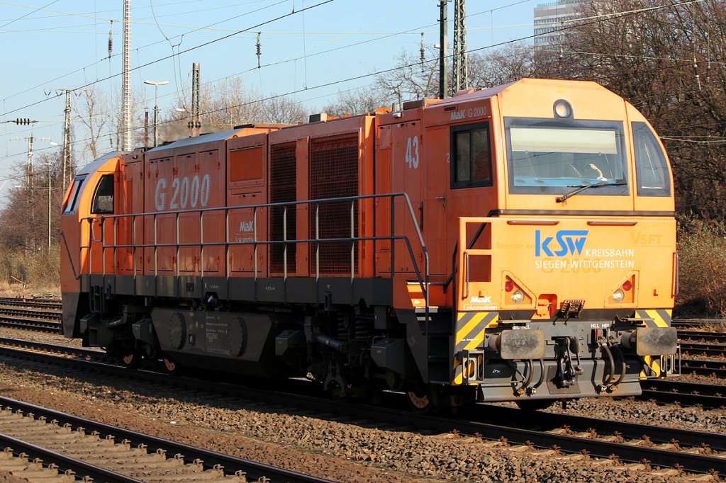 Lok 43 der KSW in Kln West am 06.02.2012