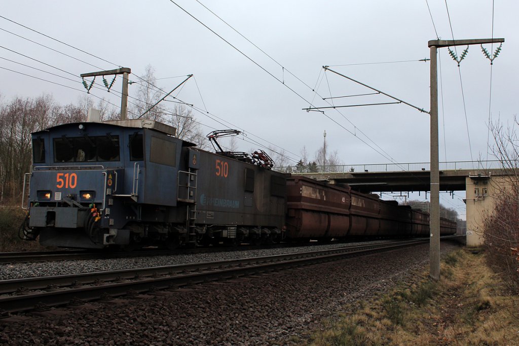Lok 510 der Rheinbraun /RWE Power bei Kerpen Buir am 24.02.2012