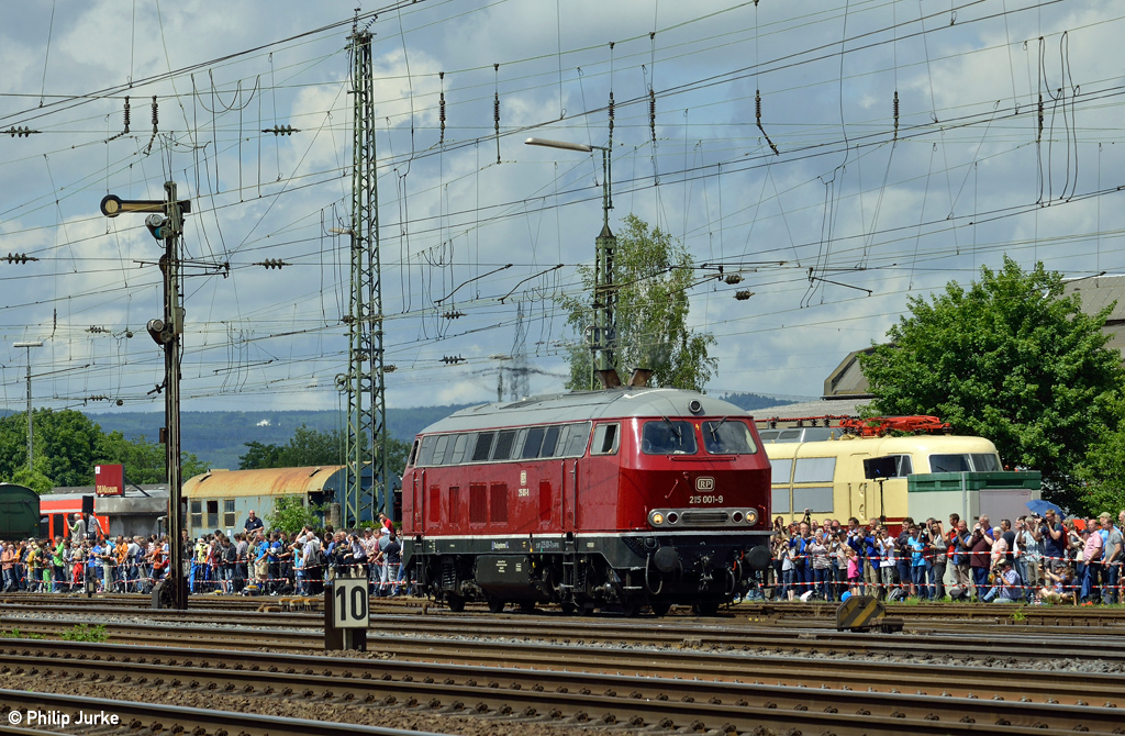 215 001-9 während der Lokparade am 13.06.2015 im DB Museum Koblenz-Lützel.
