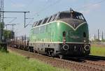 V200 053 der BEG mit ihrem Aluzug in Porz Wahn am 14.05.2012