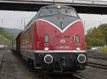 V200 033 der Hammer Eisenbahnfreunde macht ein 2 1/2 stndiges Puschen in Linz(Rhein), Gru an die MEH !!!
