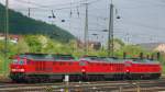 Diesel Lokzug. 233 176-7 + 232 426-7 + 232 252-7, aufgenommen am 05.05.13, in Treuchtlingen.