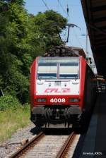 Die CFL 4008 stand am 08.07.2010 mit drei Dostos im Bahnhof Trier.