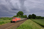BR 101/499645/101-064-4-mit-dem-ec-6 101 064-4 mit dem EC 6 (Interlaken Ost - Hamburg-Altona) am 31.05.2016 bei Bornheim.
