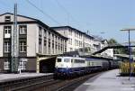Am 13.5.1992  hrte  der Wuppertaler Hauptbahnhof noch auf den Namen  Wuppertal Elberfeld . Hier machte die 110 440 mit dem E3124 (Norddeich - Kln) Station.