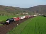 Fr TXL unterwegs die angemietete 182 529 mit dem LKV Zug Richtung Wrzburg.
Aufgenommen am 21.04.2010 bei Wenfeld.