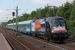 br-182-es-64-u2-xxx/206183/182-534--182-530-mit 182 534 & 182 530 mit einem Probelauf des neuen HKX (Hamburg-Kln-Express) in Kln Stammheim am 03.07.2012