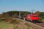 BR 185/132518/185-630-der-hgk-ist-mit 185 630 der HGK ist mit ARS Wagen nach Mnchen Milbertshofen unterwegs.
Aufgenommen in Paindorf am 09.04.2011.