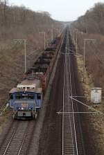 Die Lok 501 der RWE Power / Rheinbraun bei Kerpen Buir am 09,03,12