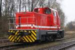 Die Lok 80  Max  der Bahnen der Stadt Monheim rangiert in Wlfrath Flandersbach , am 06,12,09