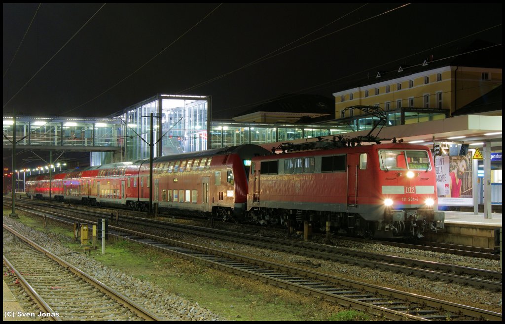 111 204-4 (DB Regio) in Regensburg-Hbf am 3.12.2012. 