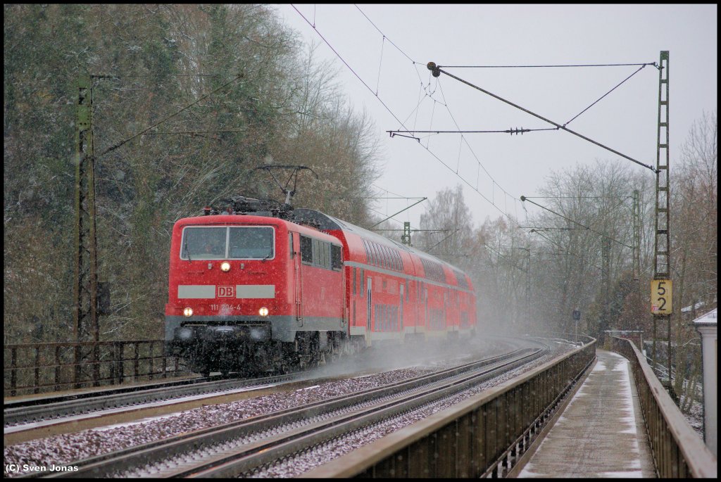 111 204-4 (DB Regio) in Regensburg-Prüfening am 3.12.2012 ...