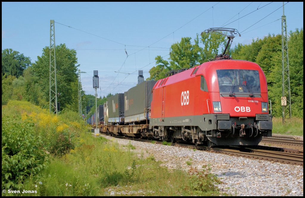 1116 053-0 (ÖBB) in Aßling am 7.8.2012.