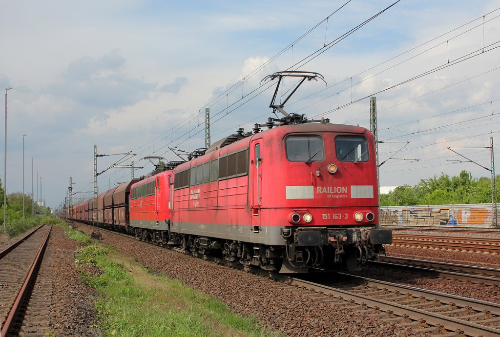 151 163-3 & 151 020-0 bei Porz(Rhein) am 08.05.2013