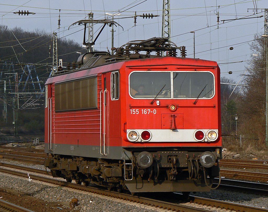 155 167-0 im März 09 als Lz in Köln West