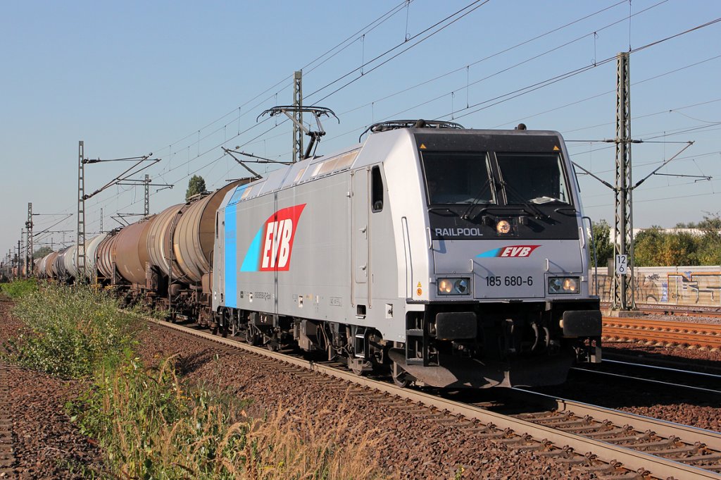 185 680-6 im Einsatz fr LTE bei Porz(Rhein) am 08.09.2012
