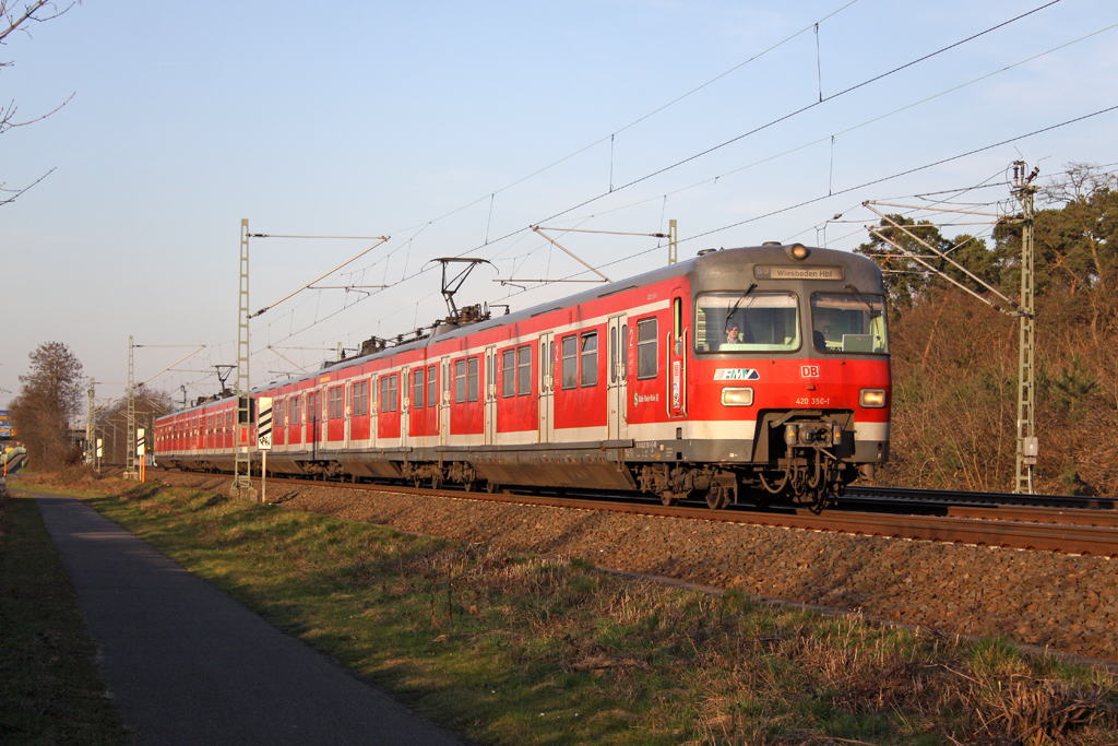 Der 420 350-1 als S9 bei Raunheim am 31,03,11