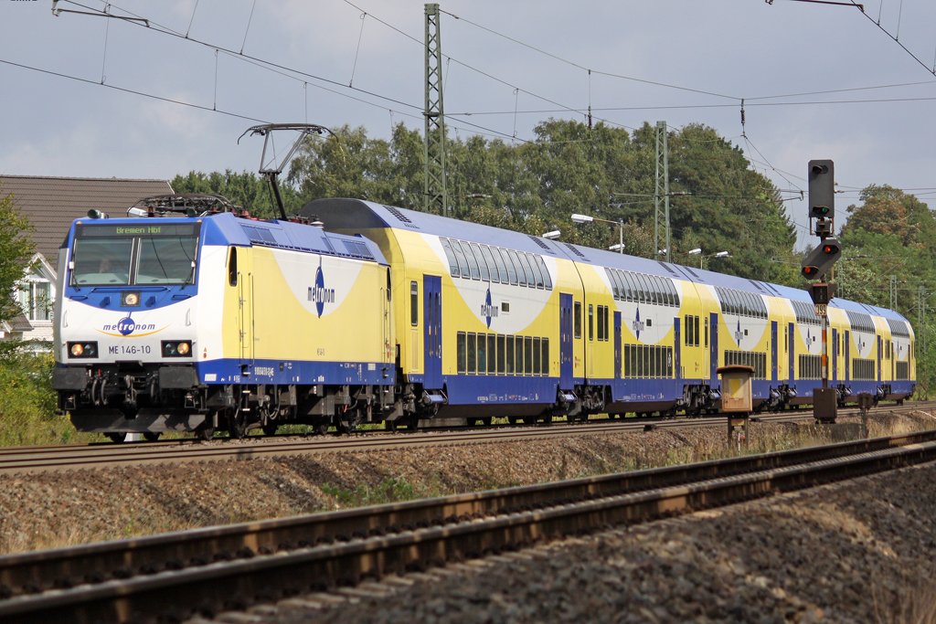 Die ME 146-10 unterwegs nach Bremen in Sprtze , am 06,09,09