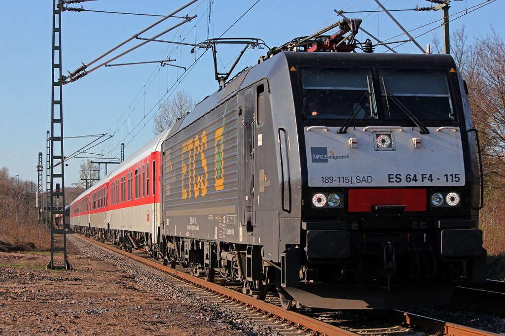 ES 64 F4-115 / 189 115  ETCS  mit AZ13309 in Bonn Oberkassel am 25.03.2012