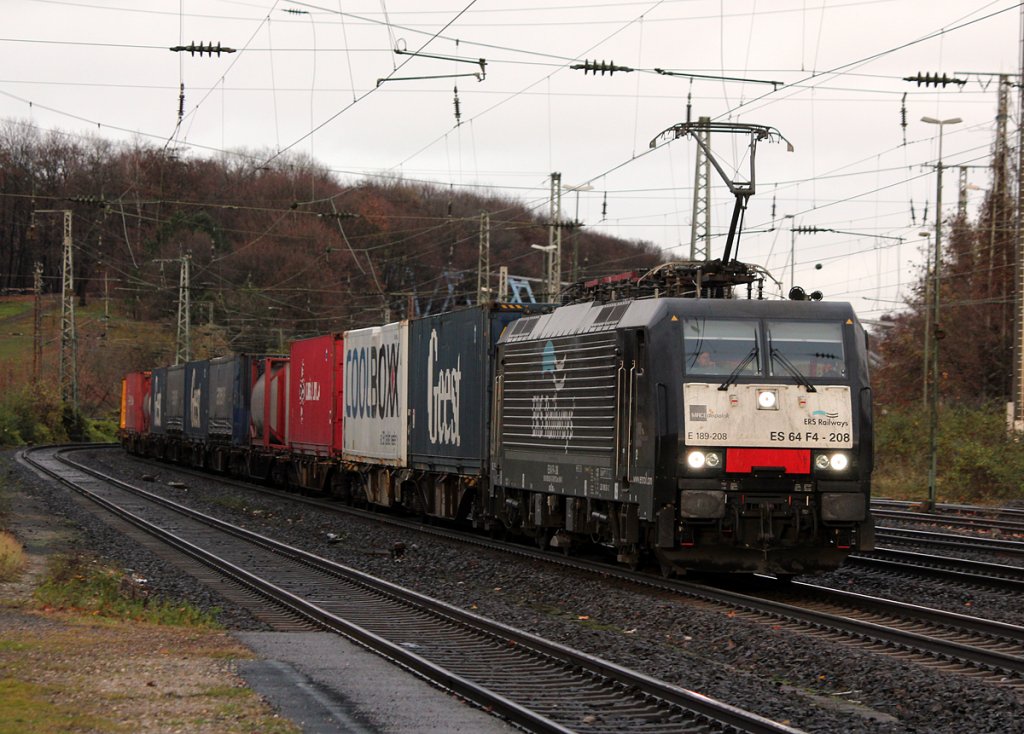ES 64 F4-208 ERS Railways in Kln West am 03.12.2011