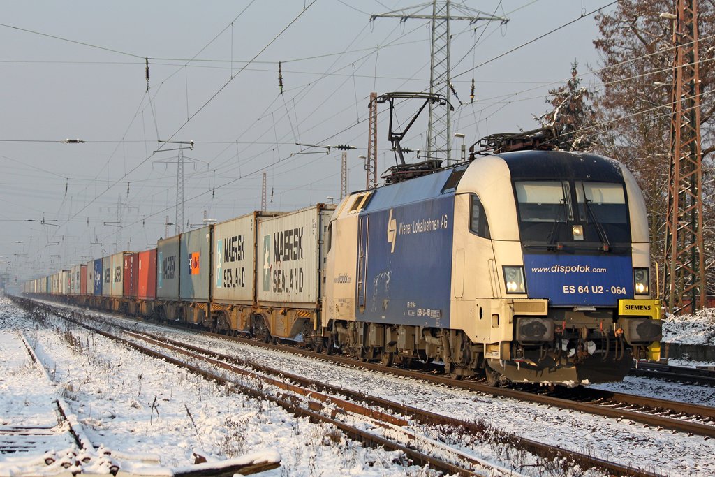 ES 64 U2 064 der Wiener Lokalbahnen in Ratingen-Lintorf am 26.01.2010