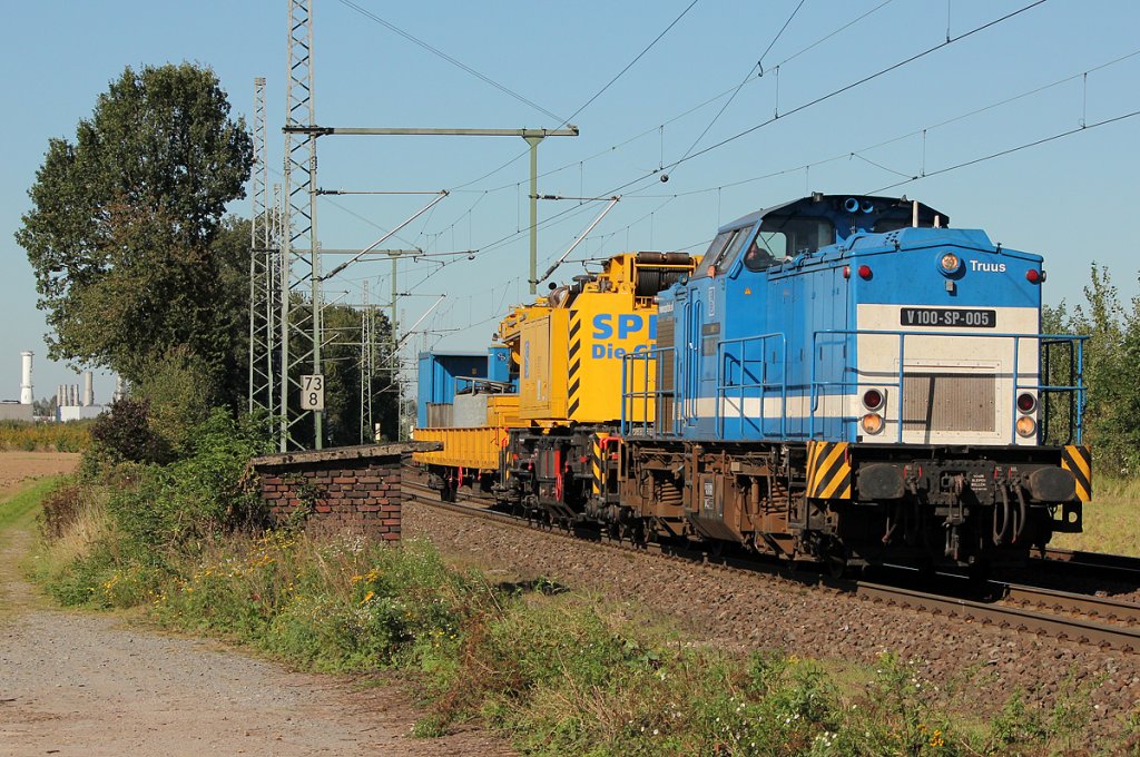 V100-SP-005 mit Gleiskran in Porz Wahn am 30.09.2011