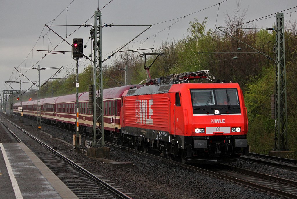 WLE81 / 189 801-4 mit Mller Touristik Sonderzug in Kln Stammheim am 22.04.2012