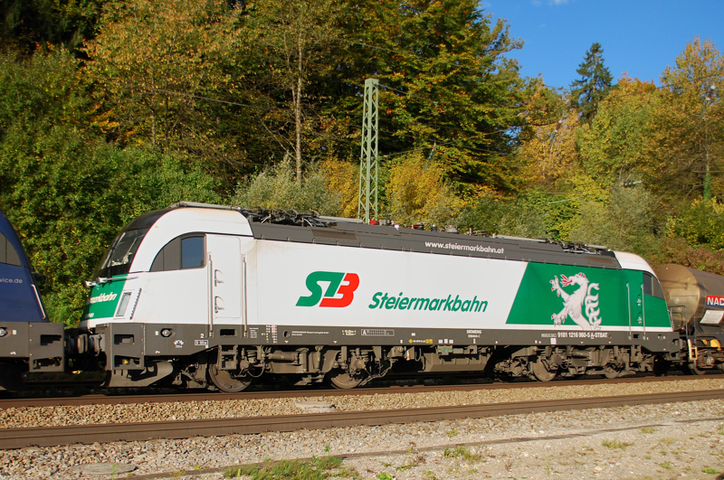 1216 960-5, Steiermarkbahn, aufgenommen am 15.10.13, in Aßling.
