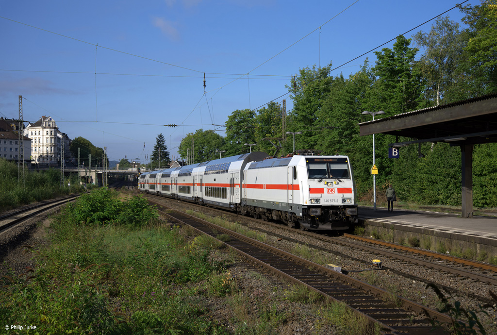 146 577-2 als IC 2441 (Köln Hbf - Dresden Hbf) am 16.09.2017 in Wuppertal-Barmen.
