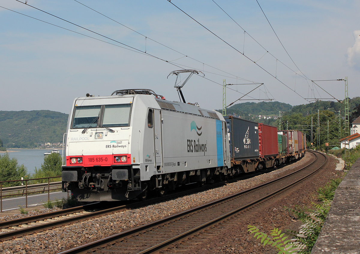 185 635-0 der ERS Railways bei Dattenberg/Wallen am 29.08.2013