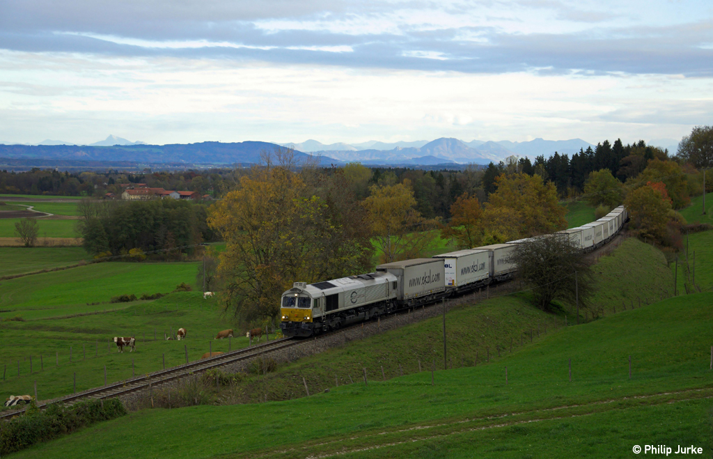 266 447-2 mit dem DGS 41852 von Trieste nach Ludwigshafen am 27.10.2013 bei Salling.
