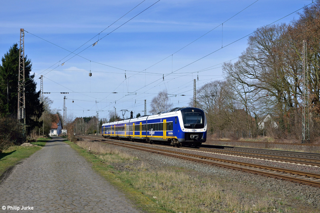 440 224-4 als NWB 83129 (Bremen-Vegesack - Verden(Aller)) am 22.03.2015 bei Langwedel.
