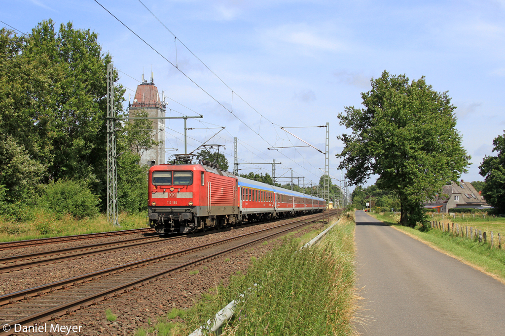 Die 112 150 in Brokstedt am 19.07.2013