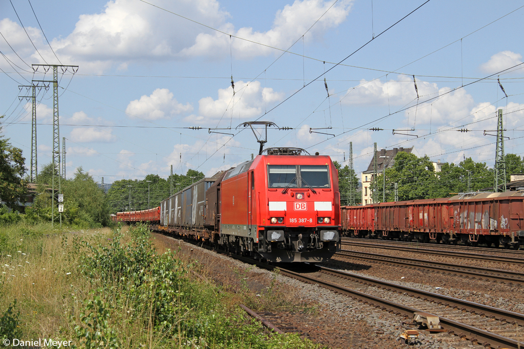 Die 185 387-8 in Koblenz Lützel am 16.07.2014