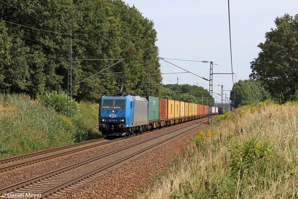 Die ITL 185 522-0 bei Jacobsdorf am 16.08.2013