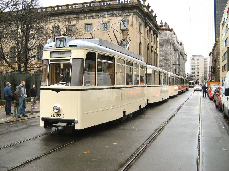 REKO-Zug bei der letzten Themenfahrt 2007 in der Schleife Am Kupfergraben, Berlin-Mitte, Foto: November 2007