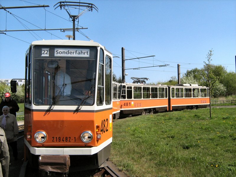 TATRA-Doppeltraktion (482/481) in der Schleife Frz.Buchholz