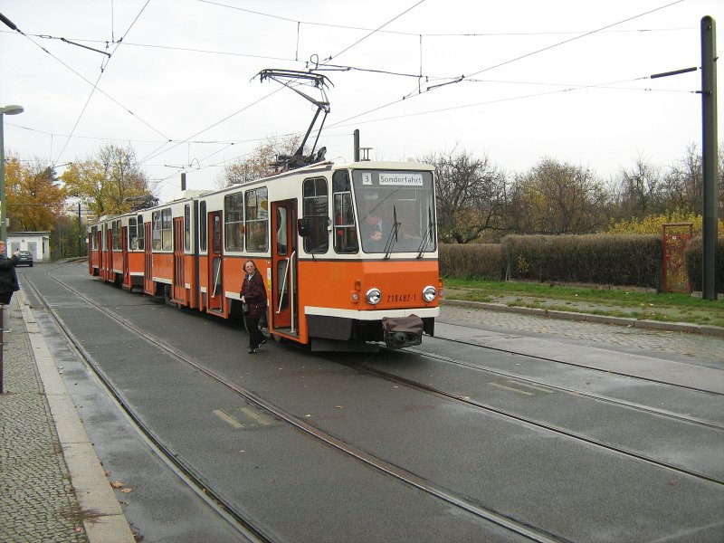 TATRA KT4D Doppeltraktion in der Schleife Bj�rnsonstr., Berlin 9.11.2008