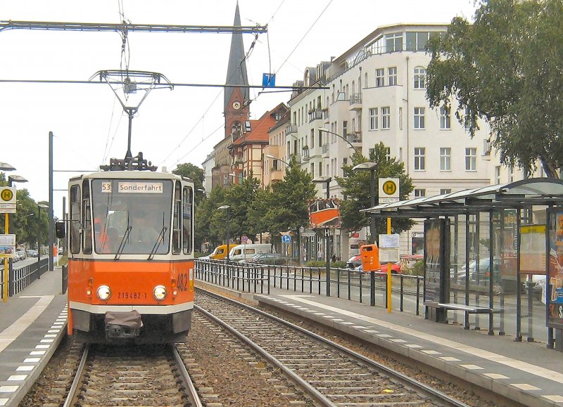 Tatra KT4D - Tw 482 in Berlin-Mitte, Sommer 2008