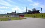 Am 10.7.11 zieht 03 1010 ihren Sonderzug Bremen-Flensburg am Rendsburger Obereiderhafen vorbei
