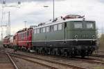 Die 130 101-9 schiebt einen Lokzug zurück ins DB Museum Koblenz-Lützel am 03,04,10  