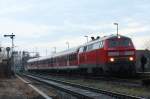 Die 218 139-4 stand am 07.01.2011 mit der RB23 in Rheinbach ab Bahnsteig, um nach Bonn zu fahren.