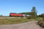 218 344-0 und 218 389-5 mit dem IC 2191 Wetserland(Sylt-Frankfurt(Main) am 27.10.12 bei St.Annen