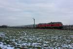 218 315-0 und 218 366-3 mit de IC 2311 Westerland(Sylt)-Stuttgart am 15.12.12 in Risum-Lindholm